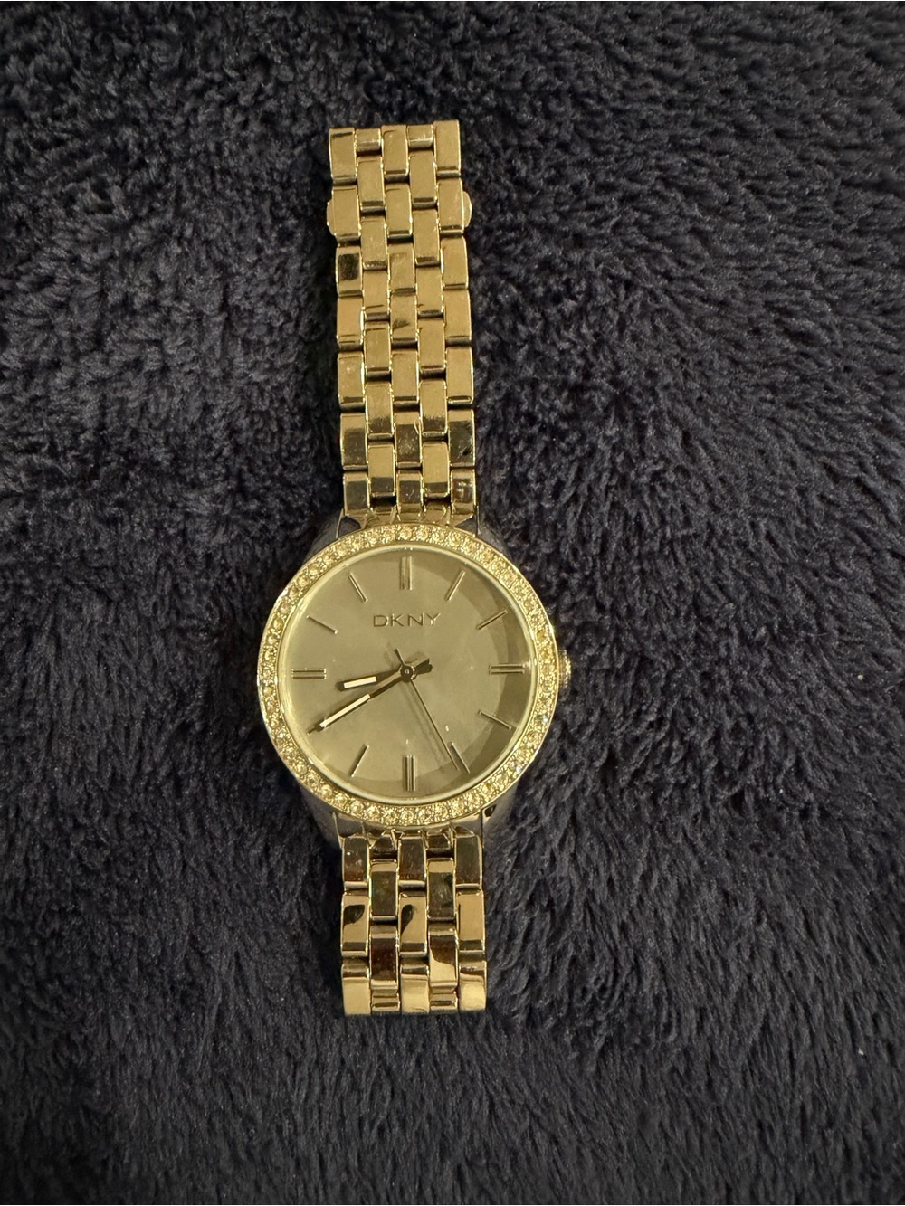DKNY Gold Crystal-Trim Bracelet Watch